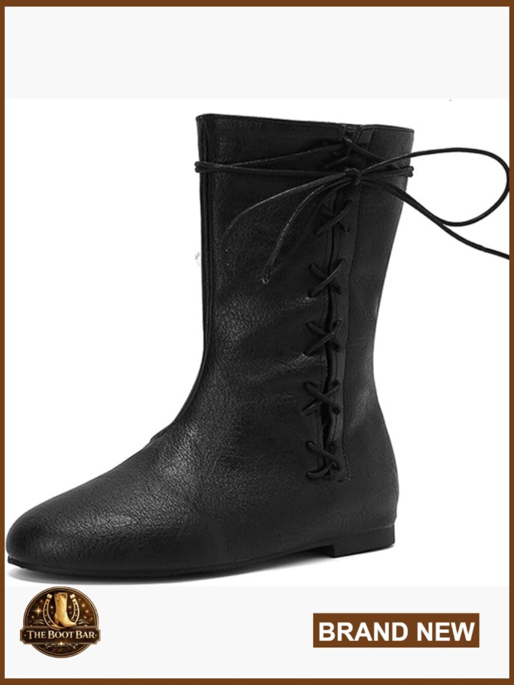 Vintage Flats Lace Up Pirate Boot Costume Medieval Renaissance Victorian Booties